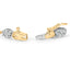Bracelet en or blanc et jaune 10K avec diamants en forme d'ovale - 1,00 cttw
