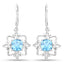 5.30 Carat Genuine Swiss Blue Topaz Sterling Silver Earrings