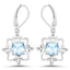 5.30 Carat Genuine Swiss Blue Topaz Sterling Silver Earrings