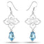 12.82 Carat Genuine Swiss Blue Topaz Earrings in Sterling Silver