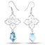 12.82 Carat Genuine Swiss Blue Topaz Earrings in Sterling Silver