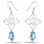 Pendientes de Topacio Azul Suizo de 12.14 Quilates en Plata Esterlina