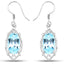 Boucles d'oreilles en argent sterling avec topaze bleue véritable de 13,68 carats