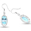 Boucles d'oreilles en argent sterling avec topaze bleue véritable de 13,68 carats