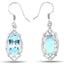 Boucles d'oreilles en argent sterling avec topaze bleue véritable de 13,68 carats