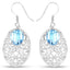 10.72 Carat Genuine Blue Topaz Sterling Silver Earrings