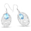 10.72 Carat Genuine Blue Topaz Sterling Silver Earrings