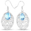 10.72 Carat Genuine Blue Topaz Sterling Silver Earrings