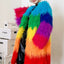 Contrast-Color Plush Patchwork Overcoat