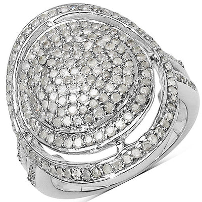 Bague de fiançailles en argent sterling avec diamant blanc véritable de 1,13 carat
