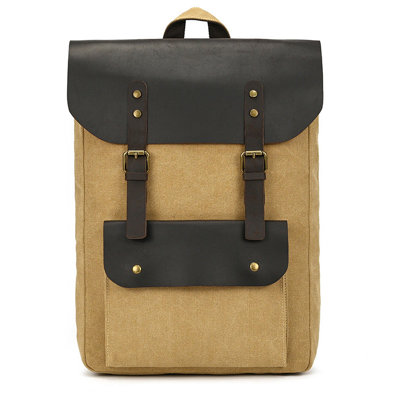 Premium Canvas Leather Large Capacity Backpack