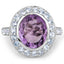 4.77 Carat Genuine Amethyst and Blue Topaz Sterling Silver Ring