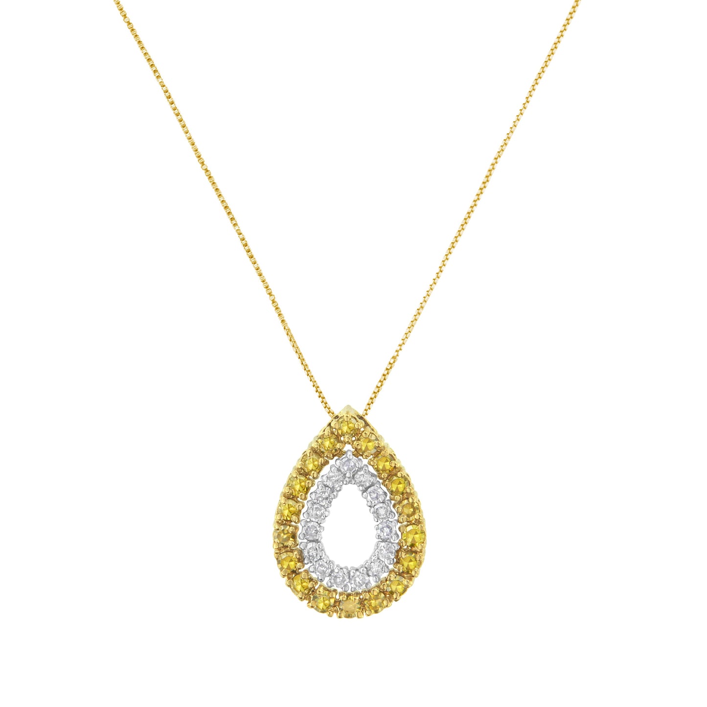 Collier Pendentif en Argent Sterling Plaqué Or Jaune avec Diamants