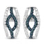 0.42 Carat Genuine Blue Diamond & White Diamond Earrings