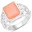 5.75 Carat Peach Moonstone Sterling Silver Engagement Ring