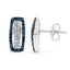 Boucles d'oreilles en argent sterling avec diamants bleus et blancs élégants