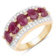 1.74 Carat Genuine Ruby and White Diamond Ring in Sterling Silver
