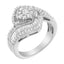 Bague cocktail en diamant floral en or blanc 14K