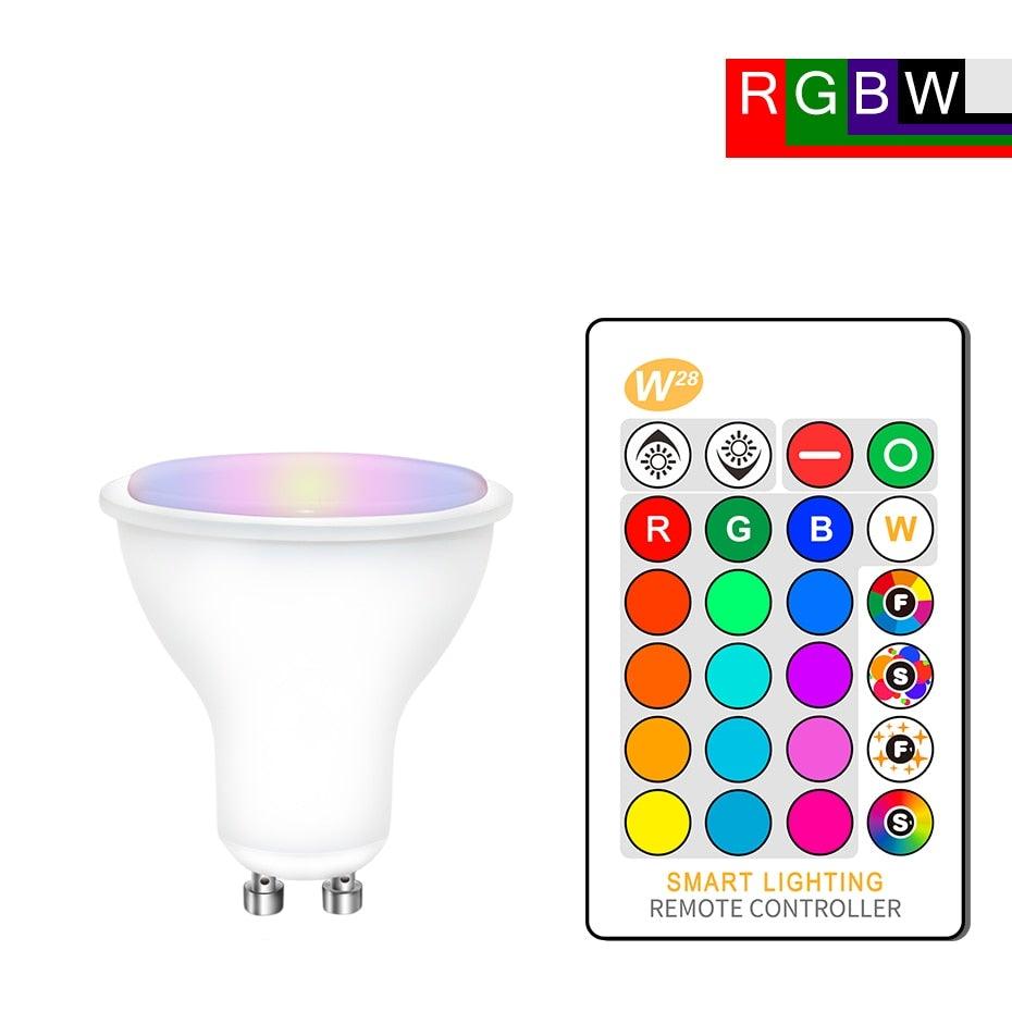 Bombilla LED RGB E27 con Control Remoto - Luz Cambiante de Color