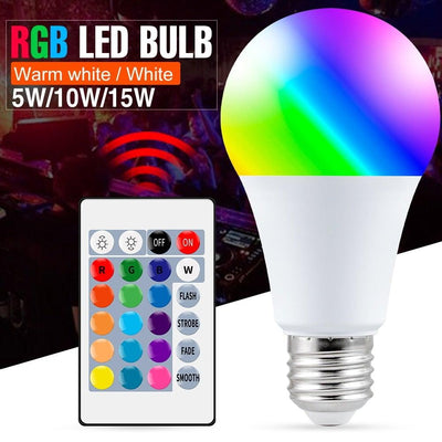 E27 Smart RGBW LED Light Bulb with Remote Control