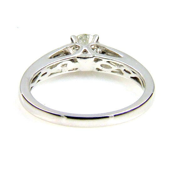 Bague de fiançailles en diamant naturel de 0,50 ct en or blanc 14KT