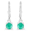 0.92 Carat Genuine Emerald Sterling Silver Dangle Earrings