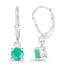 0.92 Carat Genuine Emerald Sterling Silver Dangle Earrings