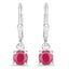 Pendientes de Rubí Genuino de 1.20 Quilates en Plata Esterlina .925
