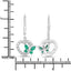 0.44 Carat Emerald and White Sapphire Sterling Silver Earrings