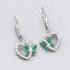 0.44 Carat Emerald and White Sapphire Sterling Silver Earrings