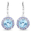 Elegant 9.96 Carat Blue Topaz & Tanzanite Sterling Silver Earrings