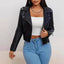 Premium Black Leather Bomber Jacket