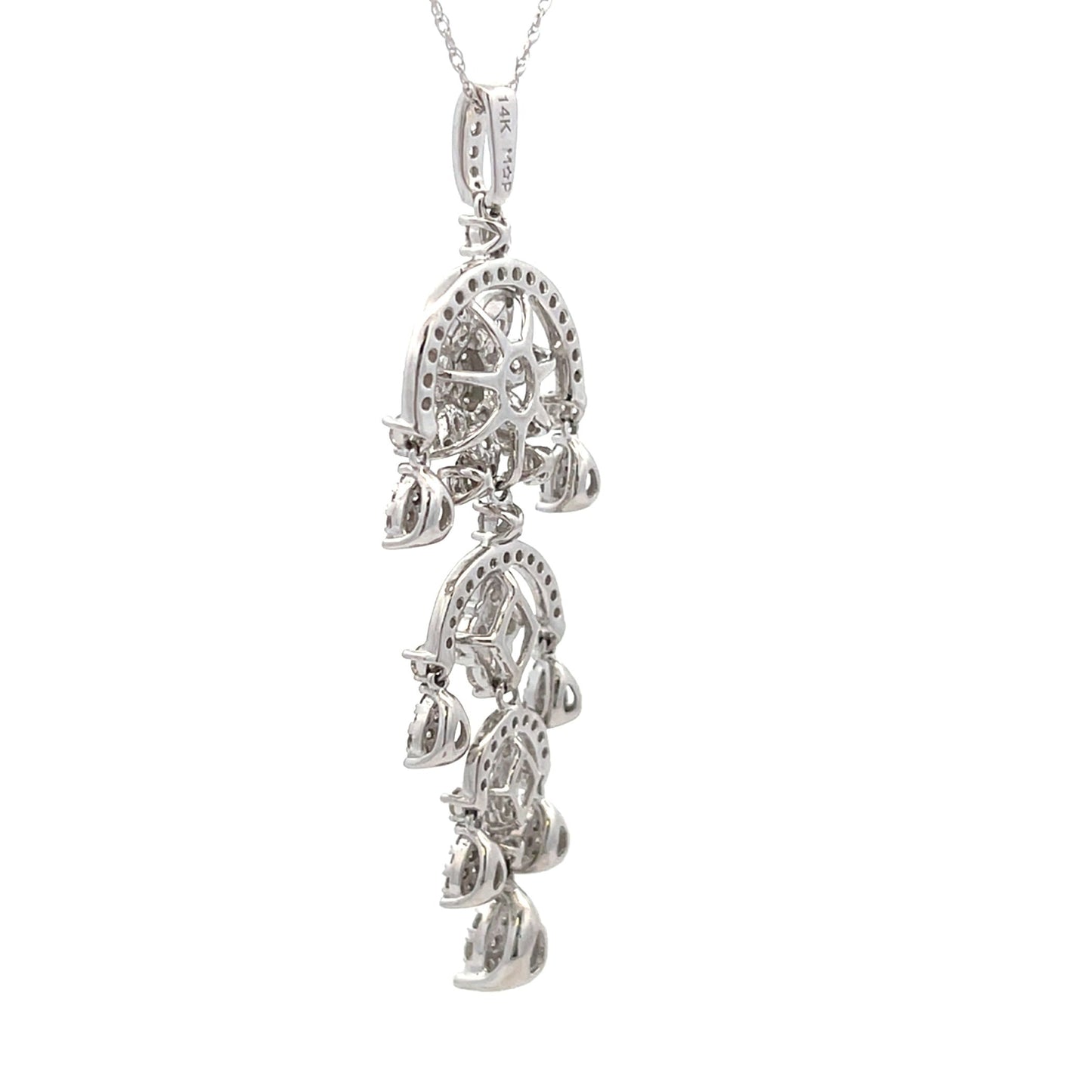 Pendentif de mode en diamant naturel de 1,50 ct en or blanc 14KT