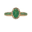 Natural 1.32ct Emerald and Diamond Ring in 14KT Yellow Gold