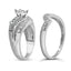 Bague de fiançailles en diamant croisé en argent sterling .925 - Taille 7