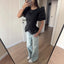 Fashionable Casual Top with Flared Hem and Puff Sleeves