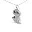 Collar de Péndulo de Shih Tzu de Diamante de Plata Esterlina .925