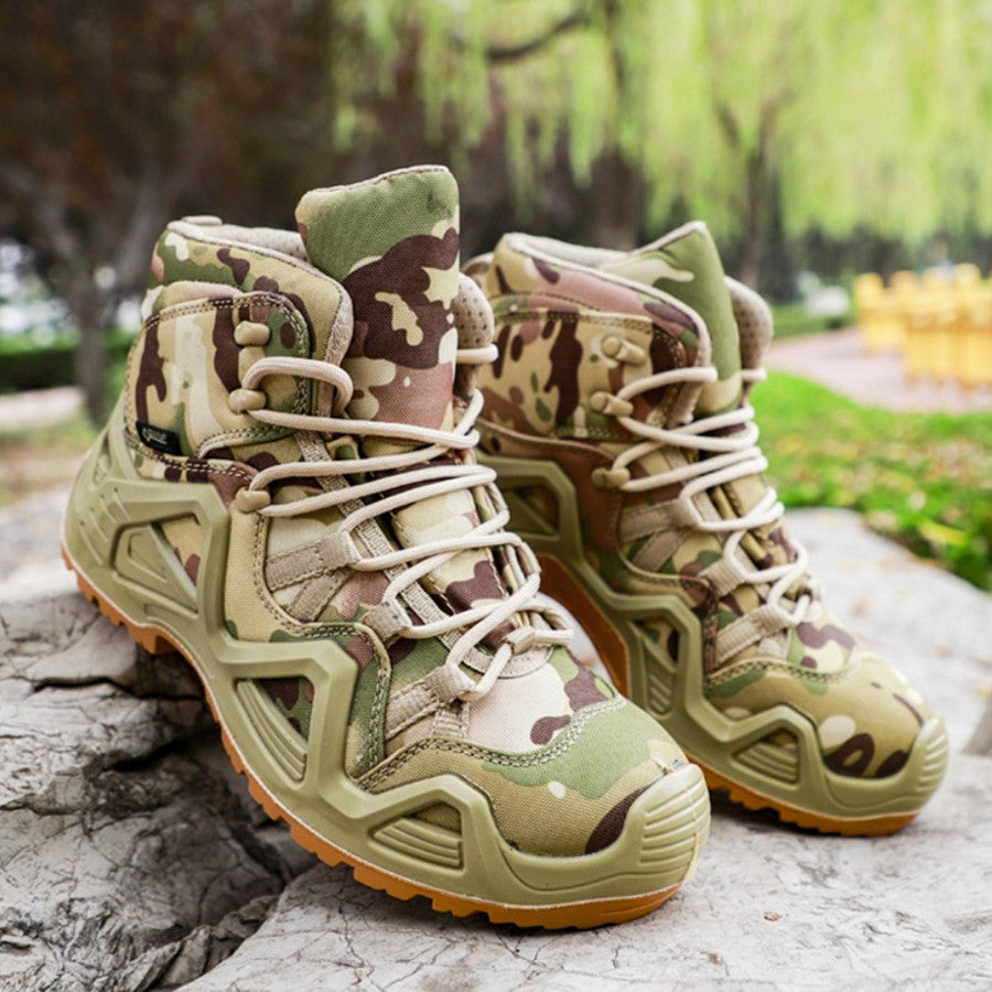 Bottes d'entraînement militaires style mi-haut pour activités de plein air