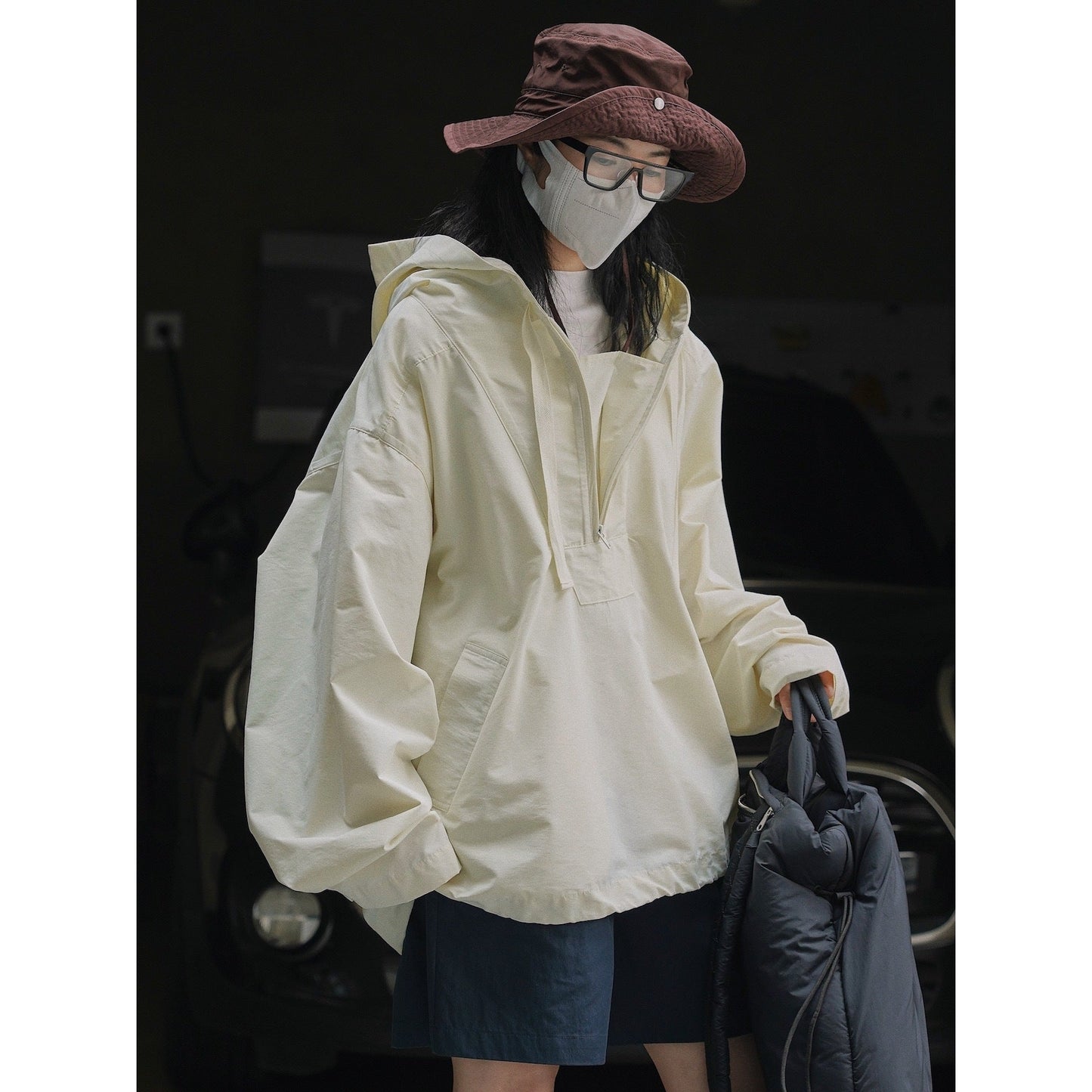 Korean Style Casual Hooded Windbreaker Jacket for Women