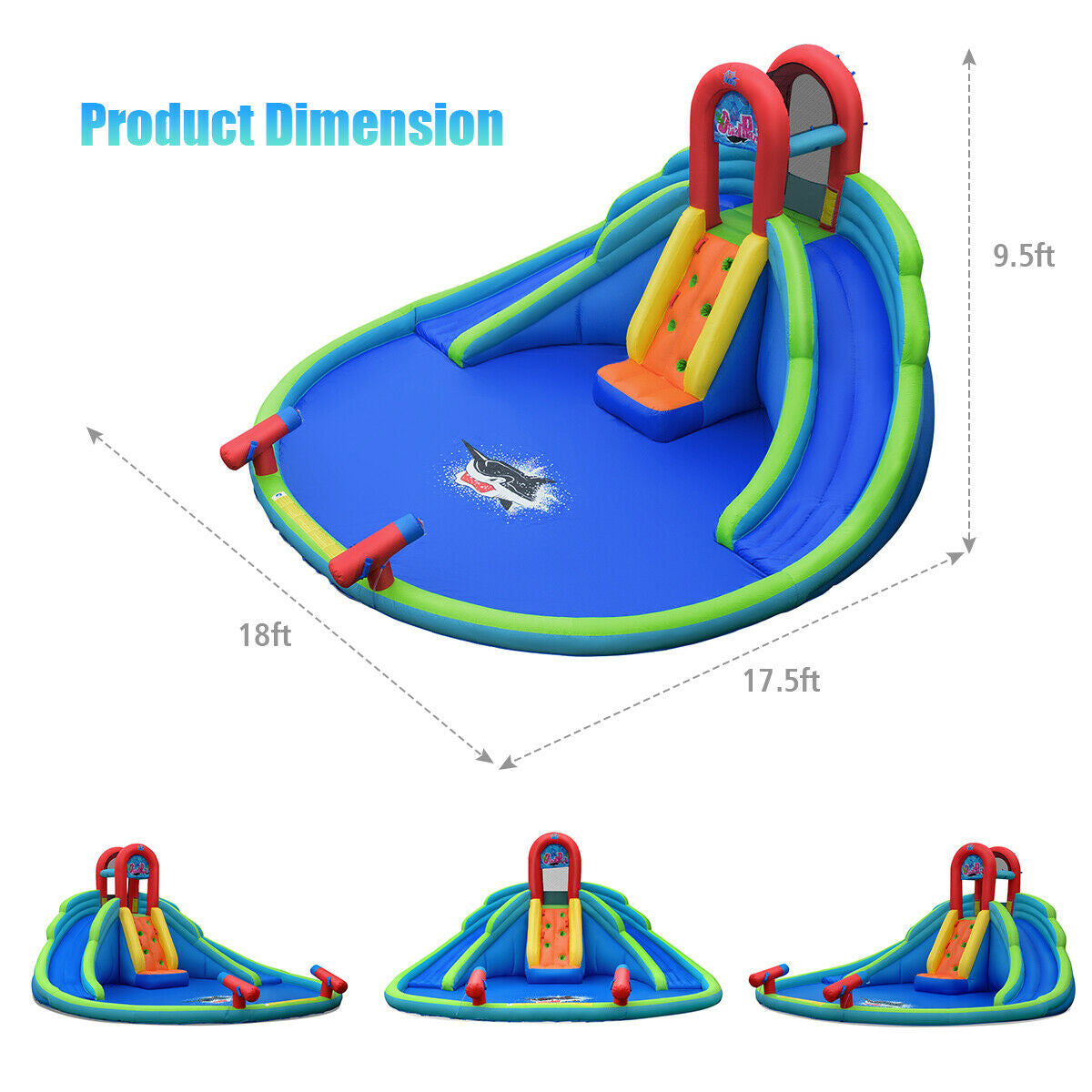 Inflatable Water Slide Bounce House with Splash Pool