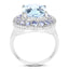 Bague en argent sterling avec topaze bleue et tanzanite de 7,41 carats