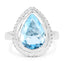 5.30 Carat Genuine Blue Topaz Sterling Silver Engagement Ring