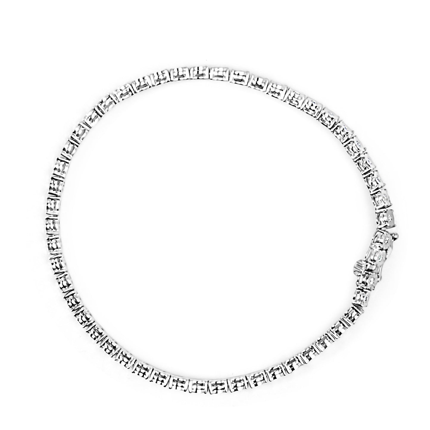 Bracelet de tennis en or blanc 10K avec diamants en illusion - 1/2 cttw