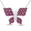 3.12 Carat Genuine Ruby Butterfly Pendant in Sterling Silver