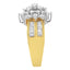 10K Yellow Gold Floral Cluster Diamond Statement Ring - Size 6-1/2