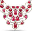 Elegant 160.14 Carat Ruby & Diamond Necklace in Sterling Silver
