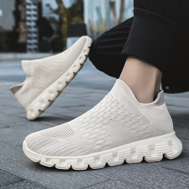 Slip-On Plus Size Women's Flying Woven Sneakers