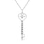 .925 Sterling Silver Heart and Lock Pendant Necklace with Diamond Accents