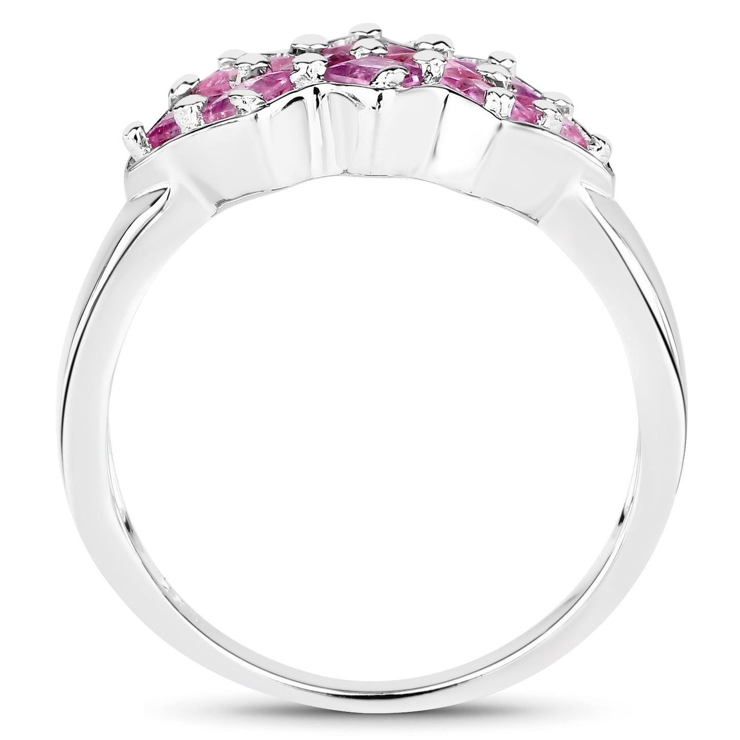 1.20 Carat Genuine Pink Sapphire Sterling Silver Ring