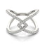 14k White Gold Entwined Design Diamond Engagement Ring